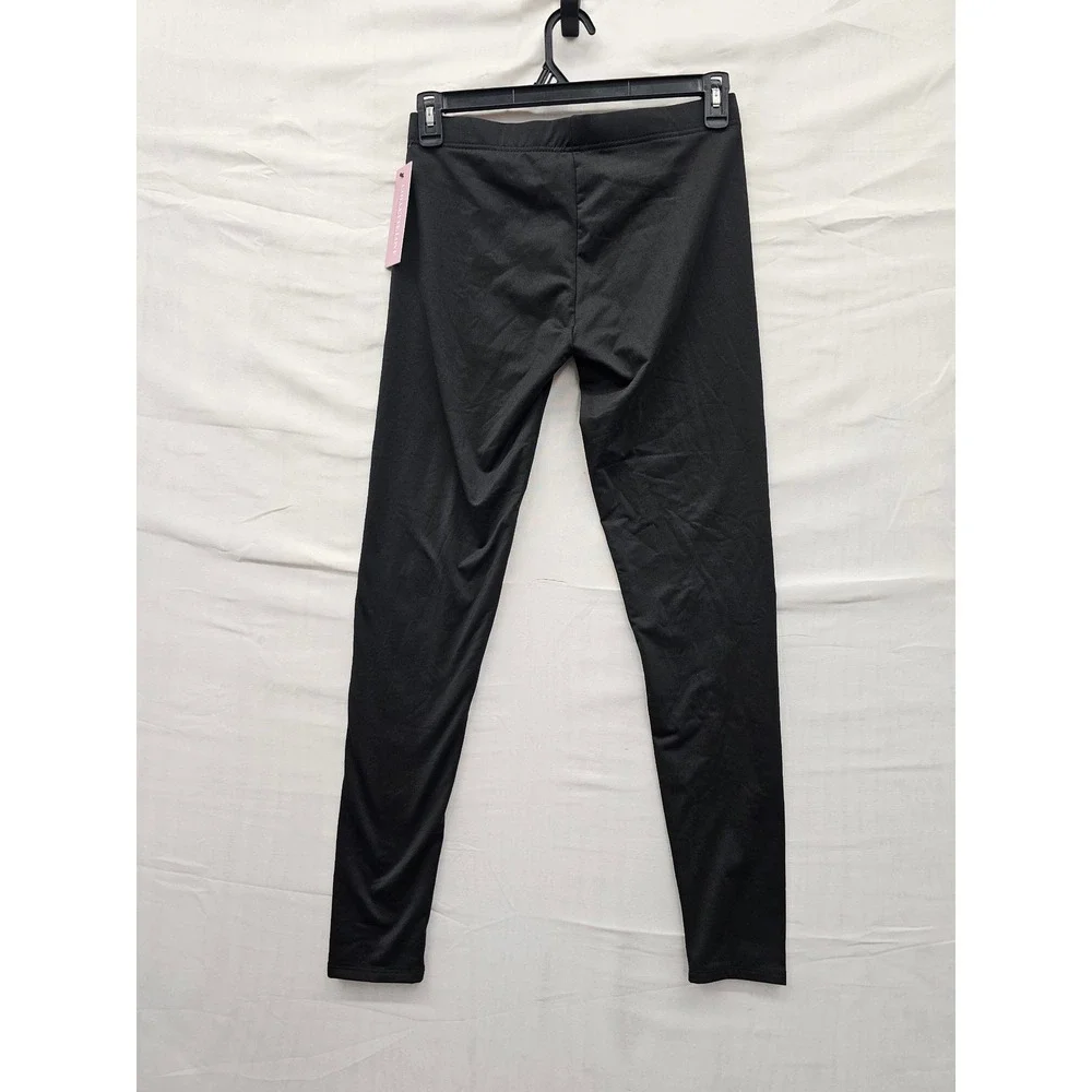 Collette Love Womens Fleece Lined Leggings Black Poly Blend Casual Size Large